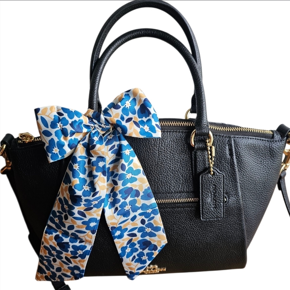 2× Bag Twilly Purse Skinny Scarf Blue Floral